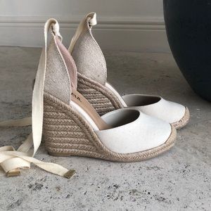 Espadrille wedge linen